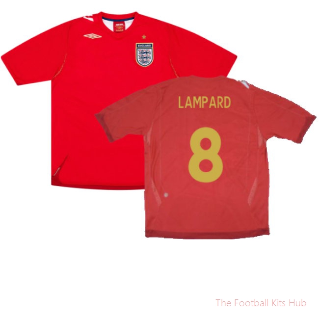 England 2006-08 Away Shirt (L) (Excellent) (LAMPARD 8)-UniFootball Store